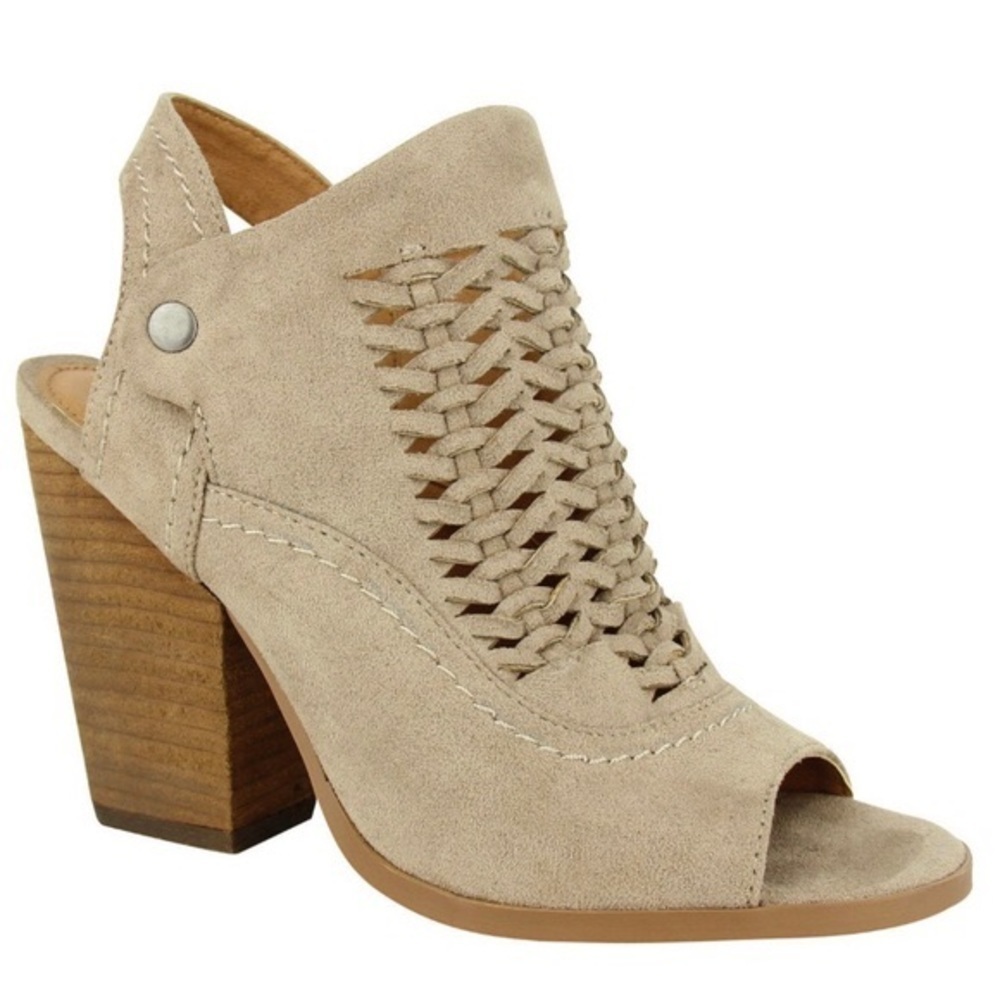 Altar’d State Tan Peep Toe Booties